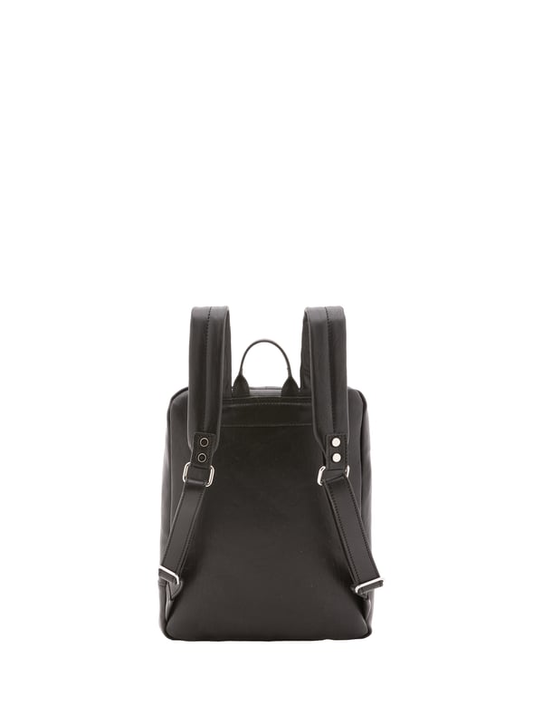 Unisex-Rucksack mit Reißverschluss. eine offene Innentasche. zwei vordere Außentaschen mit Reißverschluss. verstellbarer Schultergurt aus Leder. im Ledergriff. ein Innenfach.  Außenmaterial. Innen mit Baumwolle gefüttert. Maße: 39x29x10 cm. Hergestellt in Italien
