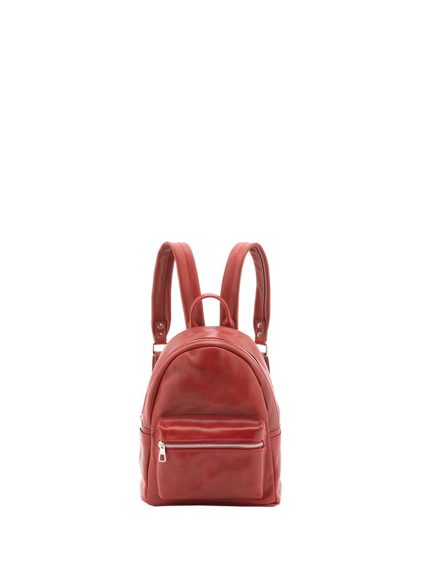 Unisex-Rucksack mit Reißverschluss. eine offene Innentasche. eine Vorderseite mit Außentaschen mit Reißverschluss. verstellbarer Schultergurt aus Leder. im Ledergriff. ein Innenfach.  Außenmaterial. Innen mit Baumwolle gefüttert. Maße: 23x29x13 cm. Hergestellt in Italien