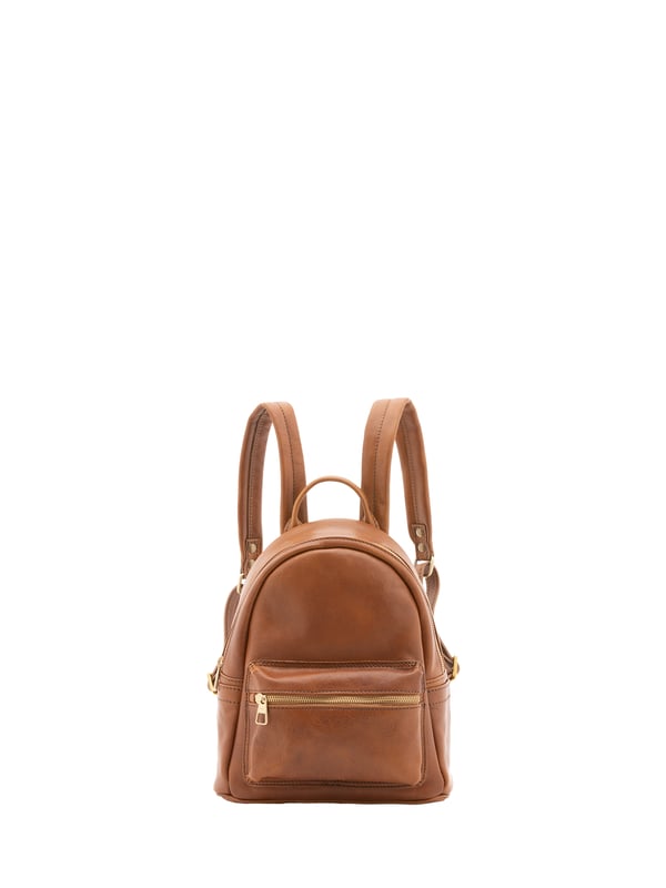 Unisex-Rucksack mit Reißverschluss. eine offene Innentasche. eine Vorderseite mit Außentaschen mit Reißverschluss. verstellbarer Schultergurt aus Leder. im Ledergriff. ein Innenfach.  Außenmaterial. Innen mit Baumwolle gefüttert. Maße: 23x29x13 cm. Hergestellt in Italien