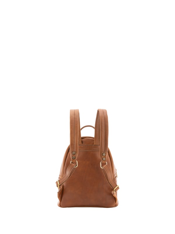 Unisex-Rucksack mit Reißverschluss. eine offene Innentasche. eine Vorderseite mit Außentaschen mit Reißverschluss. verstellbarer Schultergurt aus Leder. im Ledergriff. ein Innenfach.  Außenmaterial. Innen mit Baumwolle gefüttert. Maße: 23x29x13 cm. Hergestellt in Italien