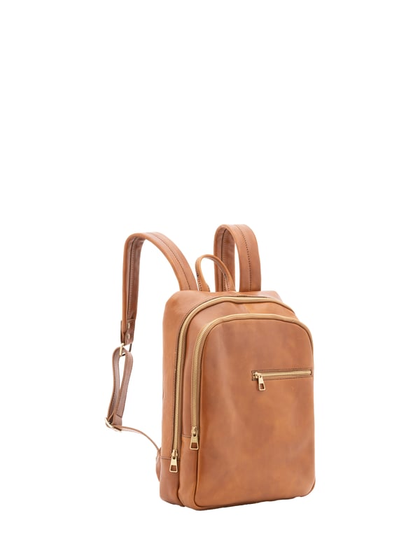 Alessia Firenze Rucksack Unisex Unisex-Rucksack mit Reißverschluss. eine offene Innentasche. zwei vordere Außentaschen mit Reißverschluss. verstellbarer Schultergurt aus Leder. im Ledergriff. ein Innenfach. Außenmaterial. Innen mit Baumwolle gefüttert. Maße: 39x29x10 cm. Hergestellt in Italien