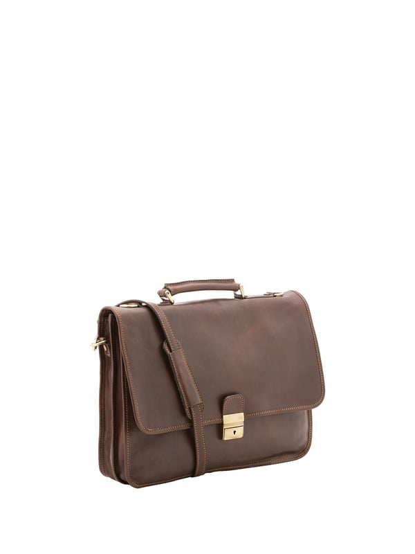 Bolso unisex. El cierre es rápido. Los bolsillos internos son bolsillos multifuncionales. Los bolsillos externos son uno en la espalda con cremallera. La bandolera es ajustable y extraíble en piel. El mango es de piel. Hay dos compartimentos internos. El material exterior es 100% Piel Auténtica. Internamente está forrado en piel auténtica. Medidas: 40x30x6 cm. Hecho en Italia