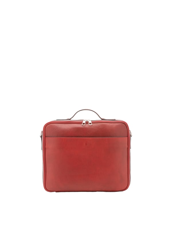 Unisex-Handtasche mit Reißverschluss. eine offene Innentasche. eine offene Außentasche vorne. verstellbarer und abnehmbarer Schultergurt aus Leder. im Ledergriff. ein Innenfach.  Außenmaterial. Innen mit Baumwolle gefüttert. Maße: 38x32x6 cm. Hergestellt in Italien