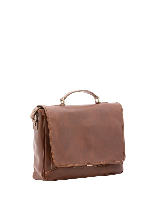 Alessia Firenze Handtasche Unisex Unisex-Handtasche mit Volantverschluss aus Leder. eine mit Reißverschluss-Innentaschen. Zwei offene Vorderseiten, eine Vorderseite mit Reißverschlüssen und eine Rückseite mit Reißverschluss-Außentaschen. im Schultergurt aus Leder. im Ledergriff. ein Innenfach. Außenmaterial. Innen mit Baumwolle gefüttert. Maße: 40x30x9 cm. Hergestellt in Italien