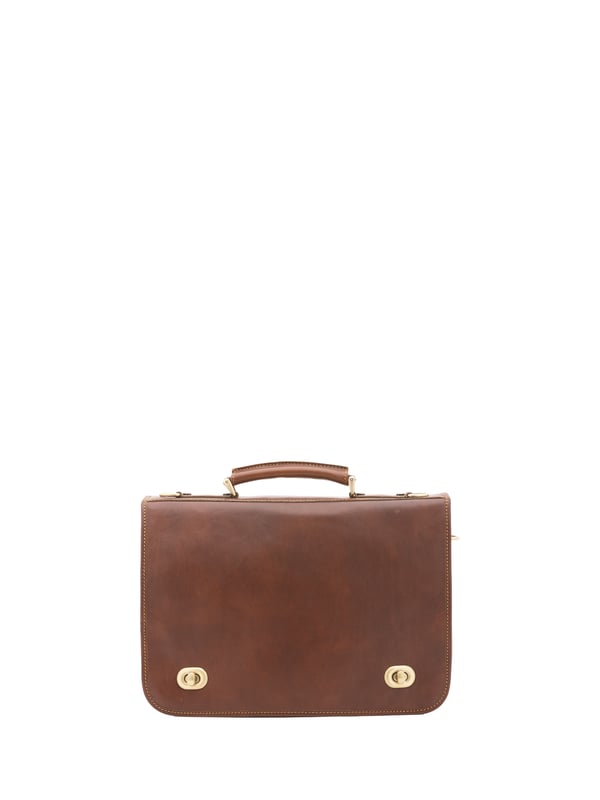 Alessia Firenze Handtasche Unisex Unisex-Handtasche mit Schnappverschluss. Multifunktionstaschen Innentaschen. eine Rückseite mit Reißverschluss-Außentaschen. verstellbarer und abnehmbarer Schultergurt aus Leder. im Ledergriff. ein Innenfach. Außenmaterial. Innenfutter aus echtem Leder. Maße: 39x28x10 cm. Hergestellt in Italien