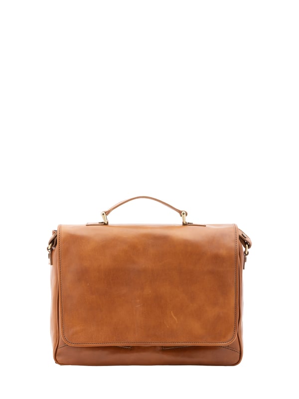 Unisex-Handtasche mit Volantverschluss aus Leder. eine mit Reißverschluss-Innentaschen. Zwei offene Vorderseiten, eine Vorderseite mit Reißverschlüssen und eine Rückseite mit Reißverschluss-Außentaschen. im Schultergurt aus Leder. im Ledergriff. ein Innenfach.  Außenmaterial. Innen mit Baumwolle gefüttert. Maße: 40x30x9 cm. Hergestellt in Italien