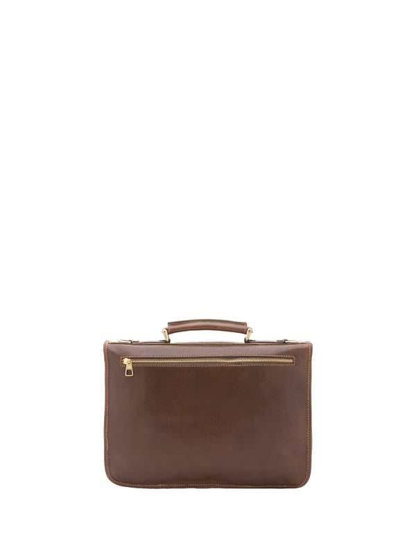 Alessia Firenze Handtasche Unisex Unisex-Handtasche mit Schnappverschluss. Multifunktionstaschen Innentaschen. eine Rückseite mit Reißverschluss-Außentaschen. verstellbarer und abnehmbarer Schultergurt aus Leder. im Ledergriff. ein Innenfach. Außenmaterial. Innenfutter aus echtem Leder. Maße: 39x28x10 cm. Hergestellt in Italien