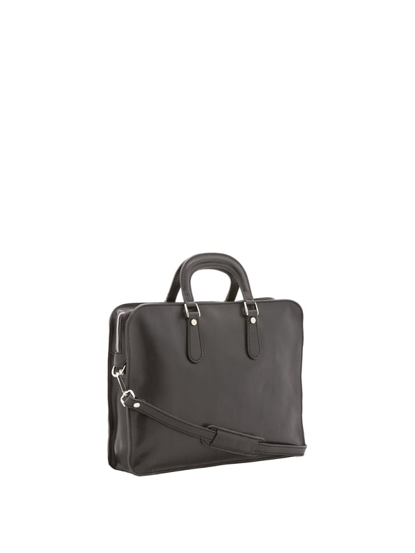 Unisex-Handtasche mit Reißverschluss. zwei offene Innentaschen. fehlende Außentaschen. verstellbarer und abnehmbarer Schultergurt aus Leder. im Ledergriff. ein Innenfach.  Außenmaterial. Innenfutter aus echtem Leder. Maße: 40x30x8 cm. Hergestellt in Italien