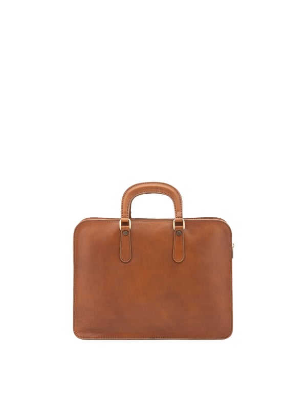 Unisex handtas met ritssluiting. twee open binnenzakken. afwezige externe zakken. verstelbare en afneembare lederen schouderband. met leren handvat. een binnencompartiment.  extern materiaal. gevoerd met echt lederen interieur. Afmetingen: 40x30x8 cm. Gemaakt in Italië