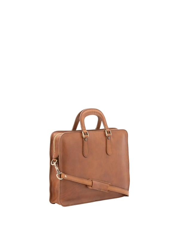 Unisex handtas met ritssluiting. twee open binnenzakken. afwezige externe zakken. verstelbare en afneembare lederen schouderband. met leren handvat. een binnencompartiment.  extern materiaal. gevoerd met echt lederen interieur. Afmetingen: 40x30x8 cm. Gemaakt in Italië