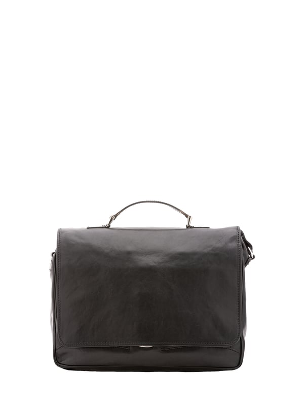 Unisex-Handtasche mit Volantverschluss aus Leder. eine mit Reißverschluss-Innentaschen. Zwei offene Vorderseiten, eine Vorderseite mit Reißverschlüssen und eine Rückseite mit Reißverschluss-Außentaschen. im Schultergurt aus Leder. im Ledergriff. ein Innenfach.  Außenmaterial. Innen mit Baumwolle gefüttert. Maße: 40x30x9 cm. Hergestellt in Italien