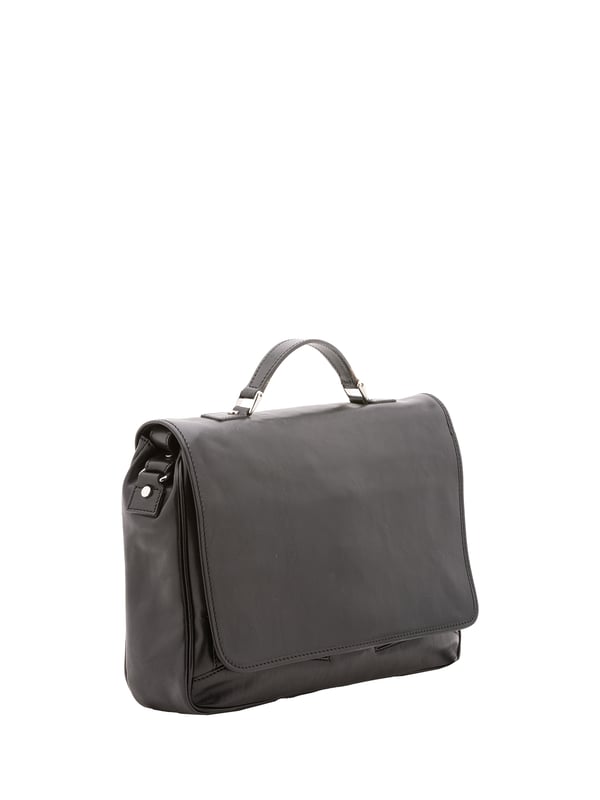 Unisex-Handtasche mit Volantverschluss aus Leder. eine mit Reißverschluss-Innentaschen. Zwei offene Vorderseiten, eine Vorderseite mit Reißverschlüssen und eine Rückseite mit Reißverschluss-Außentaschen. im Schultergurt aus Leder. im Ledergriff. ein Innenfach.  Außenmaterial. Innen mit Baumwolle gefüttert. Maße: 40x30x9 cm. Hergestellt in Italien