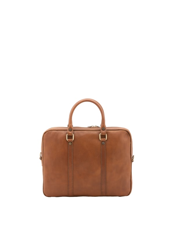 Bolso unisex. El cierre es con cremallera. Los bolsillos internos son uno con cremallera. Los bolsillos externos están ausentes. La bandolera es ajustable y extraíble en piel. El mango es de piel. Hay un compartimento interno. El material exterior es 100% Piel Auténtica. Internamente está forrado en algodón. Medidas: 37x31x6 cm. Hecho en Italia