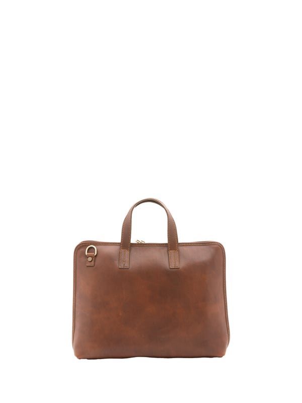 Unisex-Handtasche mit Reißverschluss. eine Innentasche mit Reißverschluss und eine offene. eine Rückseite mit Reißverschluss-Außentaschen. verstellbarer Schultergurt aus Leder. im Ledergriff. zwei Innenfächer.  Außenmaterial. Innen mit Baumwolle gefüttert. Maße: 40x30x5 cm. Hergestellt in Italien