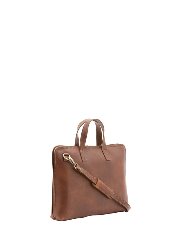 Unisex-Handtasche mit Reißverschluss. eine Innentasche mit Reißverschluss und eine offene. eine Rückseite mit Reißverschluss-Außentaschen. verstellbarer Schultergurt aus Leder. im Ledergriff. zwei Innenfächer.  Außenmaterial. Innen mit Baumwolle gefüttert. Maße: 40x30x5 cm. Hergestellt in Italien