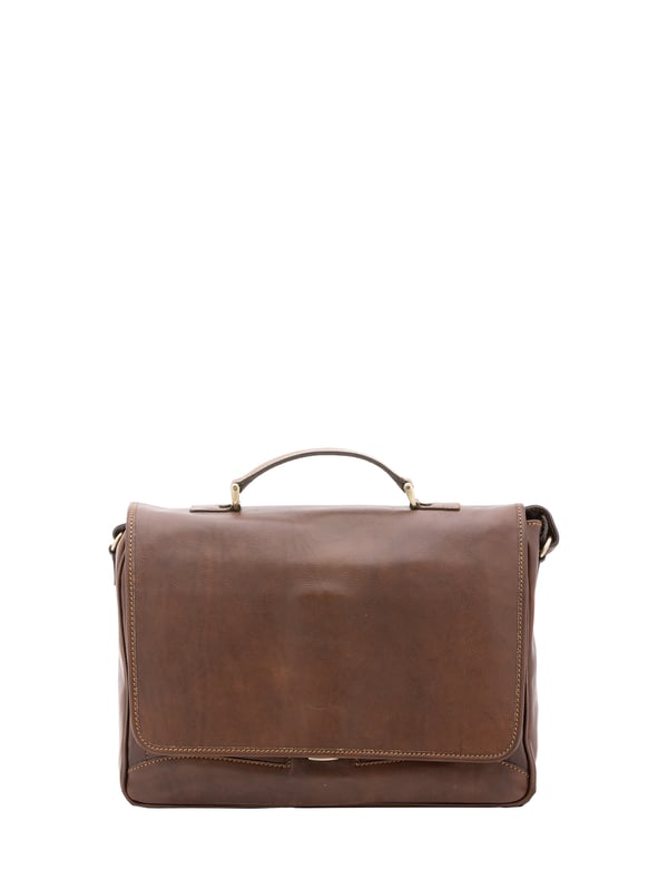 Alessia Firenze Handtasche Unisex Unisex-Handtasche mit Volantverschluss aus Leder. eine mit Reißverschluss-Innentaschen. Zwei offene Vorderseiten, eine Vorderseite mit Reißverschlüssen und eine Rückseite mit Reißverschluss-Außentaschen. im Schultergurt aus Leder. im Ledergriff. ein Innenfach. Außenmaterial. Innen mit Baumwolle gefüttert. Maße: 40x30x9 cm. Hergestellt in Italien