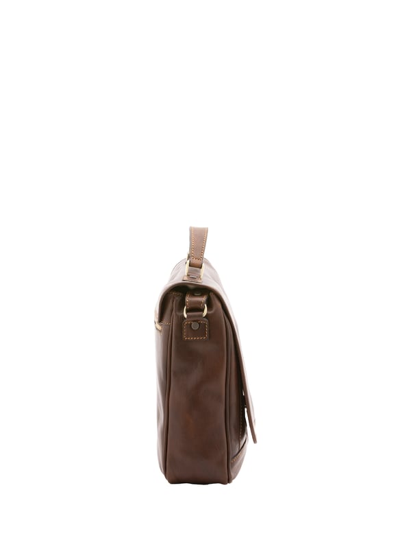 Alessia Firenze Handtasche Unisex Unisex-Handtasche mit Volantverschluss aus Leder. eine mit Reißverschluss-Innentaschen. Zwei offene Vorderseiten, eine Vorderseite mit Reißverschlüssen und eine Rückseite mit Reißverschluss-Außentaschen. im Schultergurt aus Leder. im Ledergriff. ein Innenfach. Außenmaterial. Innen mit Baumwolle gefüttert. Maße: 40x30x9 cm. Hergestellt in Italien