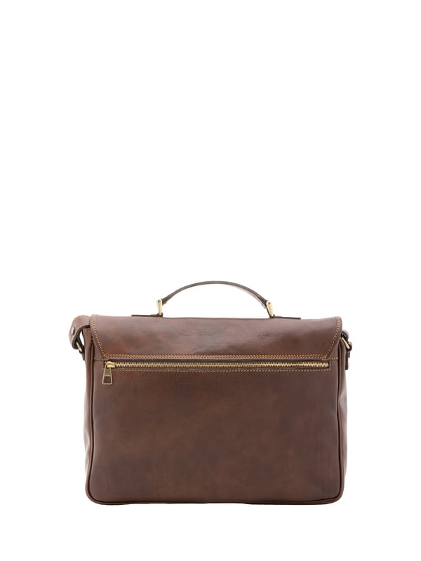 Alessia Firenze Handtasche Unisex Unisex-Handtasche mit Volantverschluss aus Leder. eine mit Reißverschluss-Innentaschen. Zwei offene Vorderseiten, eine Vorderseite mit Reißverschlüssen und eine Rückseite mit Reißverschluss-Außentaschen. im Schultergurt aus Leder. im Ledergriff. ein Innenfach. Außenmaterial. Innen mit Baumwolle gefüttert. Maße: 40x30x9 cm. Hergestellt in Italien