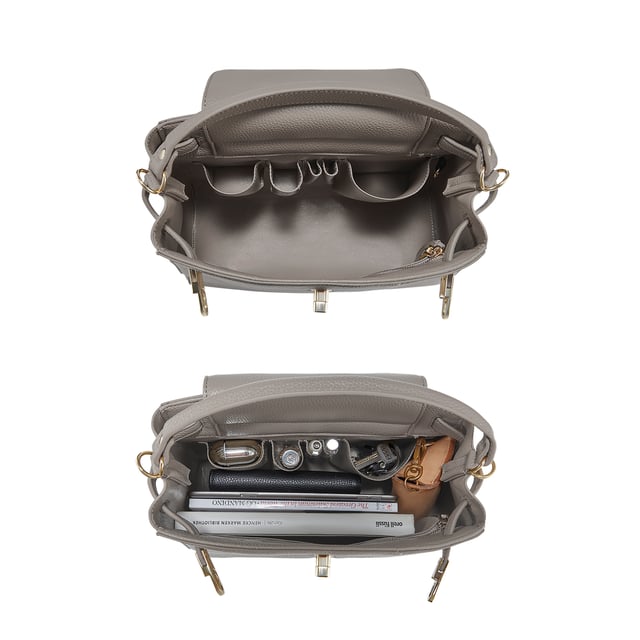Victoria Hyde, women's bag, work bag, New Work, Victoria, shoulder bag
This new version of the Victoria handbag in nude is made of high-quality material and combines luxurious details such as the gold-colored clasp and subtle branding with a modern, minimalist design. The top handle and adjustable shoulder strap offer flexible carrying options so that the bag can be carried in style both in everyday life and after work. The interior impresses with well thought-out compartments that offer enough space for everyday items such as small books or tablets. Golden fittings perfectly round off the elegant design of this new version and make it an ideal companion for any occasion.

Details:

Dimensions: L28cm*H23cm*D11cm

Material: Fabric：PU, Lining：Microfiber

Metal color: light gold

Interior structure: Inside of the front of the bag: 1 zipper pocket made of organza.
Outside of the back: 1 headphone pocket, 1 lipstick pocket, 2 pen pockets, 1 key pocket, 1 sunglasses strap + D-ring.