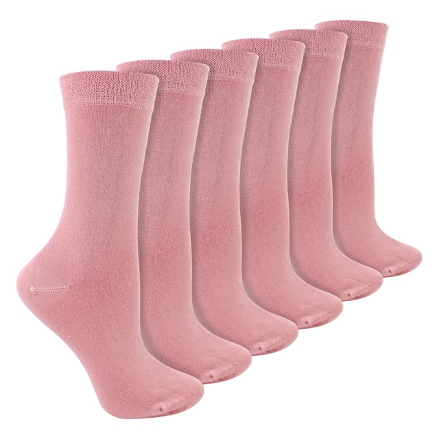 Sock Snob - 6 Pack Ladies Bamboo / Merino Wool Blend Socks: Sock Snob offers a luxurious blend of bamboo and Merino Wool in these Ladies' socks, delivering an exceptional combination of comfort, softness, and warmth. The bamboo fibres provide a silky-smooth feel against the skin, while their natural moisture-wicking properties keep your feet dry and fresh throughout the day. The Merino wool adds an extra layer of warmth, making these socks ideal for year-round wear, whether in the chill of winter or the mild temperatures of spring and autumn. These socks are perfect for everyday use, seamlessly transitioning from a busy day at the office to a relaxed evening at home, all while ensuring your feet remain cosy and comfortable. Whether you're dressing up or keeping it casual, these socks in various colours like Black, Brown, Rose Pink, Sage Green, Denim Blue, Burgundy, and Sand Beige will complement any outfit. They are designed to fit comfortably with Ladies Size 4-8 UK, and they are made from a soft and luxurious material blend: 60% Viscose (from Bamboo), 23% Polyamide, 15% Merino Wool, and 2% Elastane. These socks are also safely machine washable. Extra Product Details: Sock Snob Ladies Casual Socks Super Soft Feel Bamboo & Merino Wool Blend Naturally Moisture Wicking Simple & Plain Design Natural Warmth 6 Pairs Per Pack Ladies One Size: 4-8 UK Machine Washable