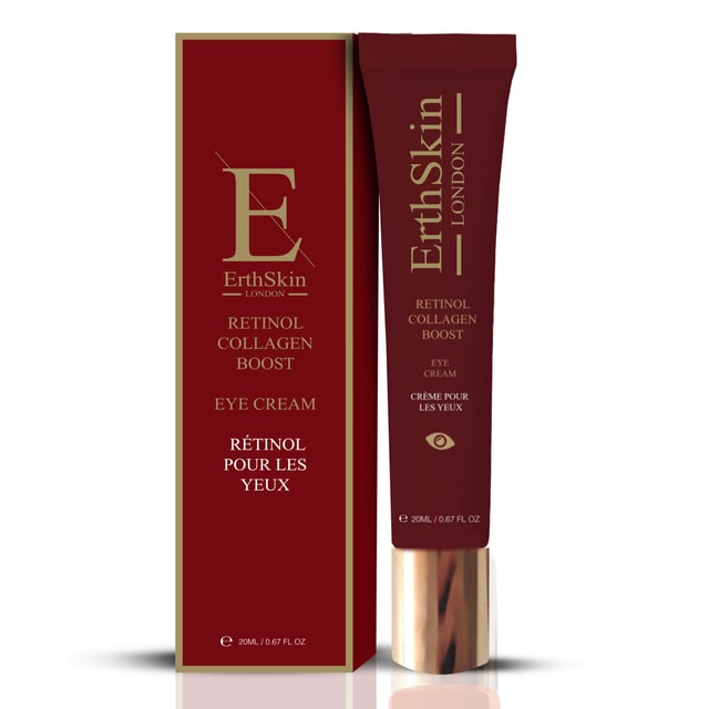 RETINOL COLLAGEN BOOST EYE CREAM 20ML The Retinol Collagen Boost Eye Cream 20ml is a powerful anti-aging treatment specifically formulated for the delicate skin around the eyes. This eye cream combines the benefits of retinol and collagen to target fine lines, wrinkles, and crow’s feet, while also improving skin elasticity and firmness. The retinol works to accelerate cell turnover, reducing the appearance of aging signs, while the collagen helps to plump and hydrate the skin, restoring a youthful, lifted look. The lightweight formula absorbs quickly, leaving the eye area smooth, refreshed, and rejuvenated.