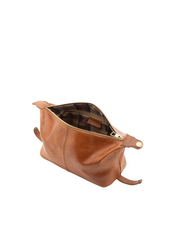 Bolso de mano unisex. El cierre es con cremallera. Los bolsillos internos son uno con cremallera. Los bolsillos externos están ausentes. Falta la correa para el hombro. El mango es de piel. Hay un compartimento interno. El material exterior es 100% Piel Auténtica. Internamente está forrado en algodón. Medidas: 26x17x12 cm. Hecho en Italia
