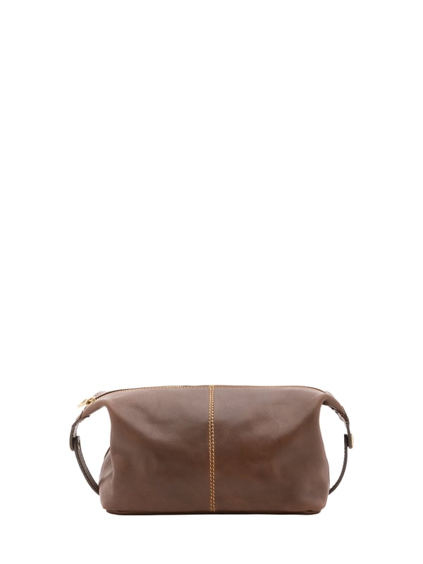 Unisex-Clutch mit Reißverschluss. eine mit Reißverschluss-Innentaschen. fehlende Außentaschen. fehlender Schultergurt. im Ledergriff. ein Innenfach.  Außenmaterial. Innen mit Baumwolle gefüttert. Maße: 26x17x12 cm. Hergestellt in Italien