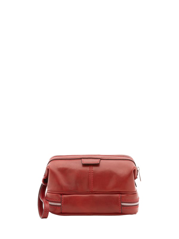 Alessia Firenze Embrague Unisexo Bolso de mano unisex. El cierre es con cremallera. Faltan bolsillos internos. Los bolsillos exteriores son uno en la parte inferior con cremallera. Falta la correa para el hombro. El mango es de piel. Hay dos compartimentos internos. El material exterior es 100% Piel Auténtica. Internamente está forrado en algodón. Medidas: 25x18x16 cm. Hecho en Italia