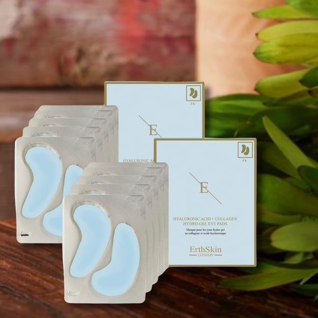 2x Hyaluronic Acid + Collagen Hydrogel Eye Pads 5 X 2 Hyaluronic acid and Collagen Hydro-Gel Eye Pads 5 x 2
- Skin hydration boost with hyaluronic acid and collagen
- Depuff and cool the under-eye area
- Rejuvenate tired-looking under eyes
- Smoothen the look of fine dehydration lines
- Eye pads are made from natural seaweed no plastic
Hyaluronic acid and Collagen Hydro-Gel Eye Pads aims to rejuvenate, hydrate smooth tired-looking under-eye area. Infused with Hyaluronic acid and Collagen that are designed to reduce the visible signs of dehydration fatigue under the eye, giving you an awake and rejuvenated complexion. The eye pads are filled with a serum that feels cool to the skin and is full of moisture. Pack contains 5 x 2 patches.
Directions for usage: Apply each pad to the underside of each eye. Leave for 10-15 minutes. Remove and gently massage in any residue. Do not re-use the pads. Use weekly.