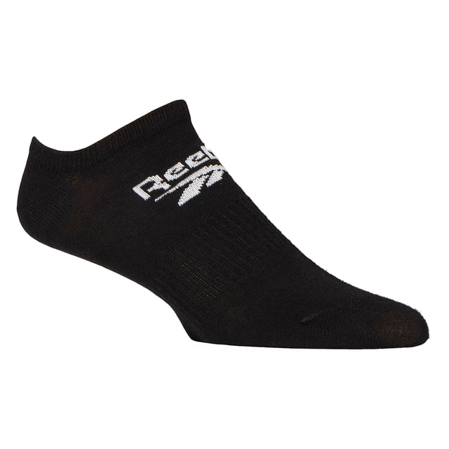 Reebok - 6 Pack Men's & Women's Core Cotton Trainer Socks:  Reebok Core Cotton Trainer Socks are meticulously designed for everyday comfort, featuring an innovative under-ankle fit that stays discreetly hidden for that desired sockless appearance. . The low-cut design ensures the socks remain invisible beneath most footwear, giving you a sleek, streamlined look without compromising on comfort. Whether you're heading to the gym, running errands, or enjoying casual outings, these socks provide a snug fit that stays securely in place while offering a breathable, lightweight feel. . Ideal for those who prefer an unobtrusive and minimalist style, these socks seamlessly blend into any outfit while maintaining maximum comfort throughout the day. These socks offer a great balance of softness, durability, and flexibility. These socks feature arch support bands that help prevent slippage, making them ideal for active wear. With seamless toes, you can enjoy a smooth, irritation-free experience throughout the day. These low-cut socks are made from a soft, smooth cotton blend that ensures breathability and a cool, comfortable feel all day long. The perfect blend of comfort and functionality, these socks are ideal for any activity. They are constructed from a blend of 58% Cotton, 39% Polyester, 2% Elastane, and 1% Polyamide, they come in a 6 pair pack and are available in classic Black or White. These socks come in 3 sizes: 6-8, 8-10 and 10-12 UK are also machine washable at 40°, making them easy to care for. Extra Product Details: Reebok Core Trainer Socks Cotton Rich Fibres Invisible Under-Ankle Design Arch Support Bands Seamless Toe Soft & Breathable 6 Pairs Per Pack Machine Washable