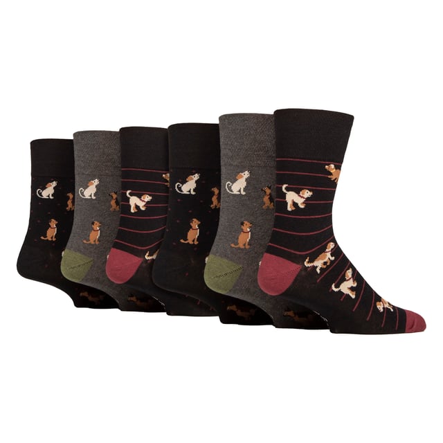Gentle Grip Men's Patterned Socks - Fun, Comfortable, and Stylish: Experience the perfect blend of comfort and style with the Gentle Grip Men's Patterned Socks 6-Pair Set. Made from soft and breathable fabric, these socks are designed to keep your feet cosy and comfortable all day long. Featuring a mix of fun and vibrant designs like Team Dog, bugs, vehicles, and coffee patterns, these socks add a playful touch to your everyday wardrobe. The unique gentle grip technology ensures a secure, non-restrictive fit, making them perfect for men with sensitive skin. Each pack includes six different pairs, offering variety and versatility in your sock drawer. These socks are easy to care for, retaining their softness and shape after multiple washes. Whether you're out running errands, at work, or relaxing at home, these novelty socks will keep your feet comfortable and stylish. Treat yourself or surprise a loved one with these fun and practical socks that combine style, comfort, and function. Extra Product Details: - Soft and Comfortable Fabric for All-Day Wear - Gentle Grip Technology for a Secure, Non-Restrictive Fit - Includes Six Pairs with Fun and Vibrant Designs - Perfect for Sensitive Skin - Machine Washable for Easy Care