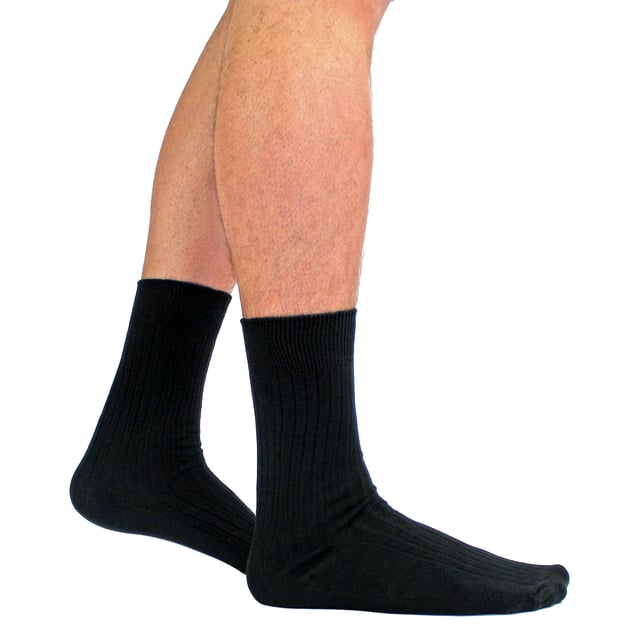Men’s 24 Pair Bulk Value Deal - Ultimate Comfort 100% Cotton Socks:  Upgrade your sock game with this incredible bulk value deal! Get not just 12, but a whopping 24 pairs of these 100% cotton socks that offer unbeatable comfort and practicality. Made with premium quality cotton, these socks are the epitome of softness and moisture-wicking properties.  Indulge in the luxurious comfort of these socks, perfect for long workdays or lounging around the house. Say goodbye to irritation and hello to ultimate comfort! The breathable cotton material keeps your feet cool and fresh, reducing the risk of discomfort and blistering. Plus, the loose top ensures no constriction rings on your legs, even after extended wear.  These socks are fully ribbed to stay up securely, making them ideal for everyday wear or as lightweight formal socks. Experience everyday technology for your feet! With 24 pairs in a pack, they are available in sizes 6-11 UK and 11-14 UK, and come in Black, Brown, and Black/Navy/Grey. Machine washable for your convenience.  Extra Product Details:  Men’s 24 Pair Bulk Value Deal - Ultimate Comfort Cotton Socks  100% Super Soft Cotton  Unbeatable Value For Money  Unparalleled Comfort  Moisture-Wicking Properties  Ribbed Design for Secure Fit  Versatile for Casual or Formal Wear  No Irritation with Loose Top  Available in Size 6-11 UK or 11-14 UK  Machine Washable  Remember, it's 24 pairs of pure comfort!