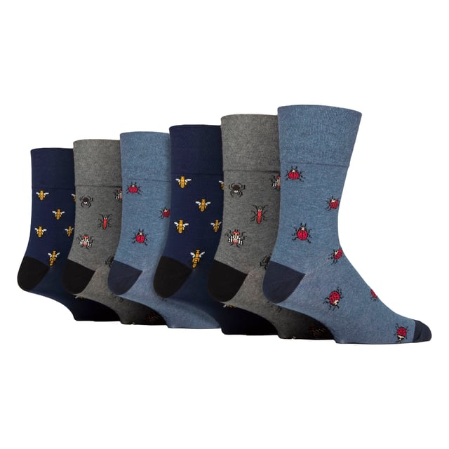 Gentle Grip Men's Patterned Socks - Fun, Comfortable, and Stylish: Experience the perfect blend of comfort and style with the Gentle Grip Men's Patterned Socks 6-Pair Set. Made from soft and breathable fabric, these socks are designed to keep your feet cosy and comfortable all day long. Featuring a mix of fun and vibrant designs like Team Dog, bugs, vehicles, and coffee patterns, these socks add a playful touch to your everyday wardrobe. The unique gentle grip technology ensures a secure, non-restrictive fit, making them perfect for men with sensitive skin. Each pack includes six different pairs, offering variety and versatility in your sock drawer. These socks are easy to care for, retaining their softness and shape after multiple washes. Whether you're out running errands, at work, or relaxing at home, these novelty socks will keep your feet comfortable and stylish. Treat yourself or surprise a loved one with these fun and practical socks that combine style, comfort, and function. Extra Product Details: - Soft and Comfortable Fabric for All-Day Wear - Gentle Grip Technology for a Secure, Non-Restrictive Fit - Includes Six Pairs with Fun and Vibrant Designs - Perfect for Sensitive Skin - Machine Washable for Easy Care