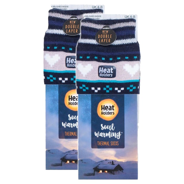 Calentadores - Calcetines Soul Warming para mujer: Sumérgete en una calidez y un confort inigualables con los calcetines térmicos para mujer Heat Holders Women's Soul Warming Socks . Diseñados por expertos para combatir el frío, estos calcetines térmicos son tus compañeros perfectos para escapadas tanto en interiores como al aire libre. El calor único que proporcionan nuestros calcetines los convertirá en un complemento esencial de tu colección. Los calcetines Heat Holders emplean nuestros conocimientos de aislamiento líderes en el mundo, prometiendo una retención del calor y un confort sin igual. Estos calcetines, diseñados con costuras estándar en los dedos, puños y una estructura de doble capa, se adaptan brillantemente a su estilo de vida activo. Aptos para todo el mundo, estos calcetines térmicos son tu escudo contra el frío. Los calcetines térmicos Soul Warming Socks ofrecen un sinfín de virtudes. Sus suelas de agarre antideslizante garantizan zancadas seguras en todas las superficies, asegurando seguridad y protección. Además, la exclusiva tecnología de retención del calor garantiza un confort y un calor duraderos, lo que convierte a los calcetines Heat Holders en tu mejor elección para ropa térmica. Con los calcetines Heat Holders Soul Warming Socks, estarás ganando más que con unos calcetines normales. Con una clasificación TOG de 2,3, los calcetines Heat Holders son 7 veces más cálidos que los calcetines de algodón normales. Aíslan mejor del frío invernal gracias a una tecnología avanzada que atrapa el aire caliente cerca de la piel. Detalles esenciales del producto: - Notable tecnología de retención del calor - Costuras y puños estándar - Tecnología Heat Holders - Clasificación 2.34 TOG