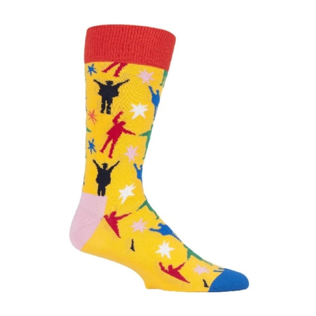 Happy Socks The Beatles Socks: Happy Socks are a popular brand providing a high-quality sock that combines unique designs and craftsmanship. Mikael Söderlindh and Viktor Tell had a vision to spread happiness by turning an everyday essential into a colorful design piece. In 2008, socks were just socks. White, grey and black pieces of textile that were nowhere close to the fashionable and creative design piece they could become. The world’s most comfortable and colorful tool for spreading happiness was born. This concept is now brought to life by Happy Socks’ talented team of creatives. Today, Happy Socks has reached 90 countries and every continent. With Concept Stores all around the world, from LA to Tokyo, Happy Socks can be found in over 10,000 top fashion apparel boutiques. Add a splash of colour and fun with these funky design Beatles Socks! Whether you're a fan of the Fab Four, or you're looking to purchase Beatles products for a loved one, there's something for everyone with our range of The Beatles Socks. The Yellow Submarine socks are striking in colour with their striped patterns. They come in a pack of 1 pair. They are machine washable at 40. They are made from 86% Cotton 12% Polyamide 2% Elastane. Extra Product details: - The Beatles Socks by Happy Socks - Yellow Submarine - Revolver Socks - Abbey Road Crossing - 1 Pair Pack - Machine washable at 40 - 86% Cotton 12% Polyamide 2% Elastane