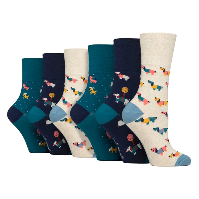 Gentle Grip Ladies Patterned Novelty Socks - Fun, Comfortable, and Stylish: Experience the perfect blend of style and comfort with the Gentle Grip Ladies Patterned Novelty Socks 6-Pair Set. Crafted from a soft, breathable fabric, these socks keep your feet cosy and comfortable all day long. Featuring fun and vibrant designs including beautiful bugs, fruits, and playful sayings like "I'm A Cat Person" and "I'm A Dog Person," these socks are a fun addition to your wardrobe. The unique gentle grip technology ensures a comfortable, non-restrictive fit, ideal for those with sensitive skin. Each pack includes six different pairs, offering a variety of designs that will add a fun touch to your everyday wear. These socks are easy to care for and maintain their softness and shape after multiple washes. Whether you're lounging at home, running errands, or looking for a thoughtful gift, these novelty socks are the perfect choice to add some personality to your sock drawer. Treat yourself or surprise a loved one with these charming socks that combine practicality with a fun twist. Extra Product Details: - Soft and Comfortable Fabric for All-Day Wear - Gentle Grip Technology for a Secure, Non-Restrictive Fit - Includes Six Pairs with Fun and Vibrant Designs - Perfect for Sensitive Skin - Machine Washable for Easy Care