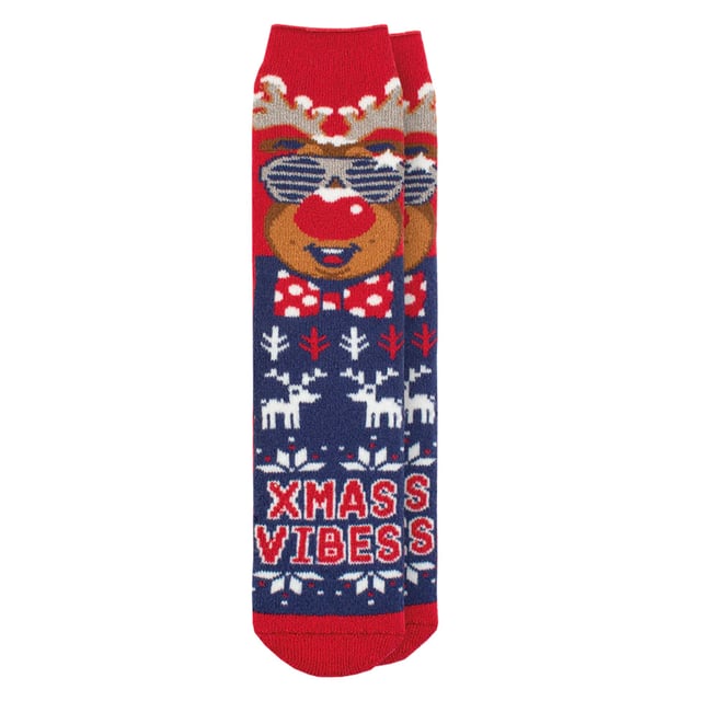 Calentadores - Calcetines navideños Lite para hombre: Ya estamos otra vez en esa época del año: ¡es hora de empezar a pensar en los regalos de Navidad! Tenemos el regalo perfecto para tu padre, hermano, tío o amigo: Calcetines de Navidad Heat Holders Lite. Estos calcetines festivos son menos voluminosos que sus homólogos originales, pero siguen siendo igual de cálidos. Estos calcetines Heat Holders Lite Xmas Socks son el regalo perfecto para cualquier hombre estas Navidades. No sólo son festivos, sino también cálidos y cómodos. Están disponibles en 4 fantásticos diseños festivos que incluyen: Cool Santa, Superstar Snowman, HO HO HO y Jazzy Rudolph. Nuestro hilo térmico Heat Holders especialmente desarrollado proporciona un aislamiento de alto rendimiento contra el frío con una capacidad superior de transpiración de la humedad. Esta versión de los Heat Holders soluciona el problema de "demasiado gruesos" de los Heat Holders originales. Estos calcetines térmicos de invierno son lo suficientemente finos como para caber en tus zapatos de diario, pero lo suficientemente gruesos como para permitir que las técnicas de aislamiento térmico de Heat Holders funcionen. Estos calcetines están disponibles en talla única para hombre: 6-11 UK (39-45 EUR, 7-12 US) y vienen en 4 diseños festivos diferentes. Están hechos de: 89% acrílico, 10% poliamida, 1% elastano y son lavables a máquina. Detalles adicionales del producto: Calcetines de Navidad Heat Holders Lite Diseños navideños festivos Menos voluminosos que los calcetines Heat Holders originales 1,6 Tog El calcetín de Navidad perfecto 5 veces más cálido que un calcetín de algodón básico Grueso y cálido 4 diseños festivos diferentes