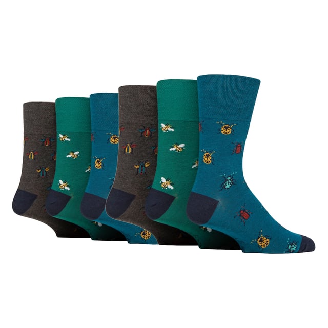 Gentle Grip - 6 Pack Mens Jacquard Socks: Keep your feet comfortable and stylish with the Gentle Grip 6 Pack Mens Jacquard Socks. Designed for all-day wear, these socks feature a gentle grip top that prevents slipping without leaving marks on your skin, offering a perfect combination of comfort and practicality. Ideal for both everyday wear and special occasions, these socks come in a variety of fun and unique patterns, including Vegetables, Insects, and more, adding a playful touch to your sock collection. Made from soft, breathable fabric, they provide exceptional comfort and warmth, keeping your feet cosy and dry throughout the day. Available in size 6-11, these socks fit a wide range of foot sizes, ensuring a comfortable and snug fit that stays in place. The jacquard designs are carefully crafted to add character to your wardrobe, making them a great addition to both casual and formal outfits. Whether you're heading out for work, lounging at home, or enjoying outdoor activities, these socks offer the perfect blend of functionality and fun. Extra Product Details: Material: Soft breathable fabric Sizes: 6-11 Patterns: Vegetables, Insects Includes: 6 pairs of socks Gentle grip top for secure fit Machine washable. Perfect for keeping your feet warm, stylish, and comfortable, indoors or outdoors, throughout the year.