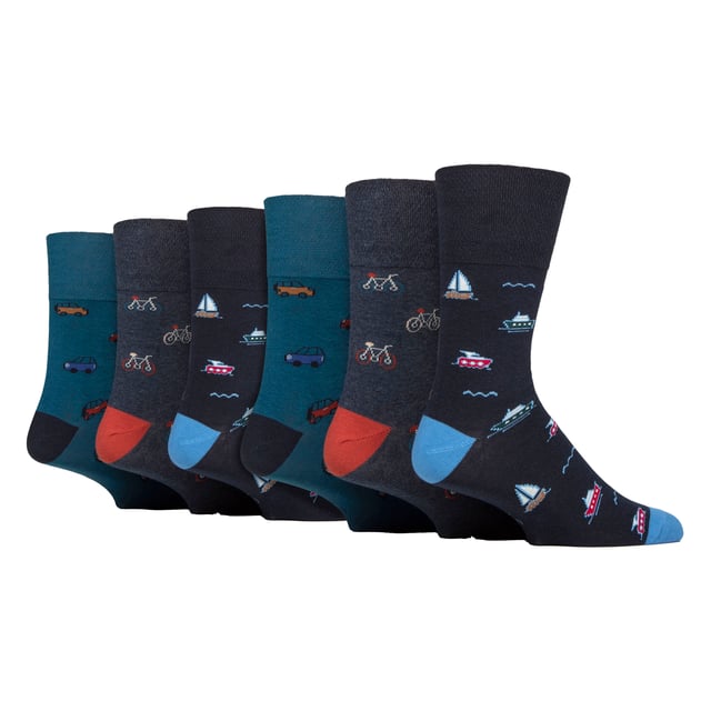 Gentle Grip Men's Patterned Socks - Fun, Comfortable, and Stylish: Experience the perfect blend of comfort and style with the Gentle Grip Men's Patterned Socks 6-Pair Set. Made from soft and breathable fabric, these socks are designed to keep your feet cosy and comfortable all day long. Featuring a mix of fun and vibrant designs like Team Dog, bugs, vehicles, and coffee patterns, these socks add a playful touch to your everyday wardrobe. The unique gentle grip technology ensures a secure, non-restrictive fit, making them perfect for men with sensitive skin. Each pack includes six different pairs, offering variety and versatility in your sock drawer. These socks are easy to care for, retaining their softness and shape after multiple washes. Whether you're out running errands, at work, or relaxing at home, these novelty socks will keep your feet comfortable and stylish. Treat yourself or surprise a loved one with these fun and practical socks that combine style, comfort, and function. Extra Product Details: - Soft and Comfortable Fabric for All-Day Wear - Gentle Grip Technology for a Secure, Non-Restrictive Fit - Includes Six Pairs with Fun and Vibrant Designs - Perfect for Sensitive Skin - Machine Washable for Easy Care