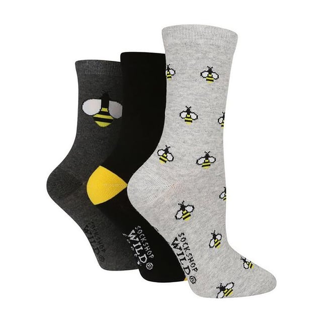 Wildfeet Ladies 3 Pack Fashion Cotton Crew Socks: Are you searching for a gift for the animal lover in your life? Look no further than these Wild Feet Ladies Cotton Rich Socks! Boasting an array of novelty animal patterns, they are the perfect present for anyone who loves to show off their passion for furry friends. Experience great comfort and breathability with these Wild Feet socks, made from soft and breathable cotton fibres. Each 3-pack features a mix of three fun and playful designs, showcasing a range of novelty animal motifs that are perfect for any occasion. Whether you're running errands,working or just lounging at home, these socks are guaranteed to keep your feet comfortable and stylish. Choose from a variety of fun and playful designs, including adorable rabbits, sly foxes, cuddly cats, colourful parrots, playful Dachshunds, and buzzing bees, and more!. Wild Feet is a range of socks featuring cool designs, cute motifs and quirky catchphrases - from pugs and penguins, to lions and llamas! - Choose from a range of styles for men and ladies, from ankle to trainer socks. They are 3 pairs per pack and come in one size Ladies 4-8 UK. They are made from 76% Cotton, 22% Polyamide, 2% Elastane and are Machine Washable. Extra Product Details: Ladies 3 Pack Crew Socks Cotton Rich Fibres Cute Animal Patterns 7 Styles Available Soft & Comfortable A Great Gift Idea Wild Feet Branded