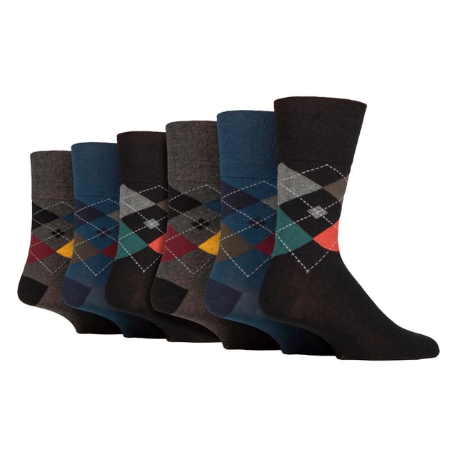 New Mens Gentle Grip Socks: With a specially designed HoneyComb Top, Sockshop soft Gentle Grip® Socks are made more comfortable for all wearers, but particularly if you struggle with circulatory problems or swollen legs, ankles and feet. This collection of designs look as good as they feel too, made from soft, comfortable cotton rich yarn. keep your feet odour free with flat seamed toes for extra wearability All SockShop Gentle Grip® Socks are constructed to care for your legs, comfortably moulding to their natural contours without leaving any of those ugly, irritating and itchy constriction rings. These really are the socks going forward for anyone who dislikes those tight tops. Gentle grip tops that do not fall down with wear and are ideal for diabetics too!