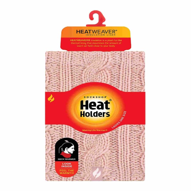 Calentador de cuello Heat Holders: Cuando hace frío, el cuello necesita algo que lo proteja del viento y del frío. Más cálido que una bufanda normal y menos molesto, este bonito calentador de cuello de punto por cable Heat Holders mantendrá tu cuello caliente en los meses de invierno. Con su forro de pelo deliciosamente suave, cálido y sedoso, este calentador de cuello atrapa el aire caliente cerca de la piel y mantiene el cuello y la zona circundante aislados del frío. El avanzado hilo aislante Heat Holders de alto rendimiento ayuda a proteger contra el frío y absorbe la humedad para mantenerte seco y cómodo. El ajuste especialmente esculpido de este calentador de cuello cae bajo para contornear alrededor del pecho, el cuello y la barbilla para el calor y la protección adicionales. Detalles adicionales del producto: - Calentador de cuello - Calentadores - Forro polar Heatweaver - Hilo aislante - Esculpido para ajustarse al cuello - Más fácil de llevar que una bufanda - 7 colores - Talla única - 3.5 Tog