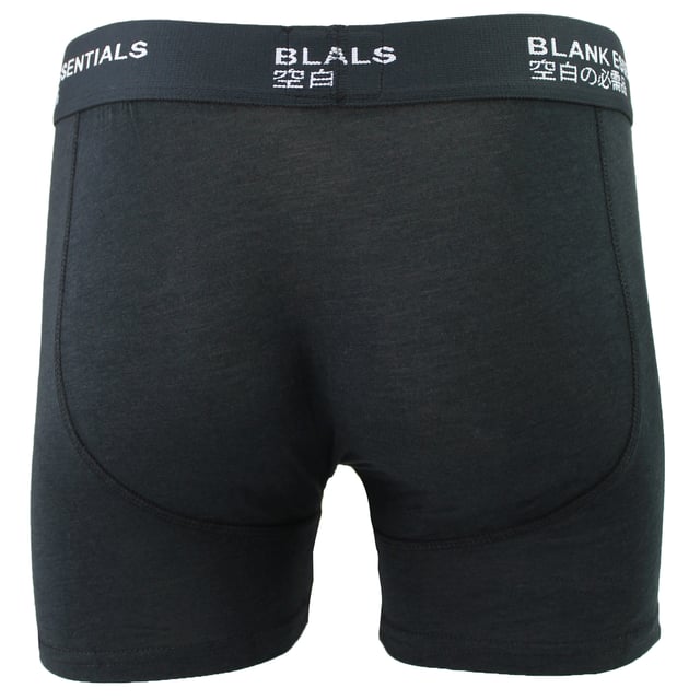 Blank Essentials - 3 Pack Men's Boxer Shorts: Experience unrivaled comfort and uncompromising style with Blank Essentials 3 Pack Boxer Shorts for Men. Designed specifically to suit sizes ranging from S to XL, these boxer shorts seamlessly cater to a wide array of body types, guaranteeing a perfect fit. Enjoy the superior comfort that has become synonymous with our high-quality bamboo blend, a must-have in every man’s wardrobe. Blank Essentials boxer shorts are meticulously crafted to add a dash of refinement to your everyday essentials. With a harmonious blend of comfort, elegance, and versatility for all seasons, these boxers are perfectly aligned with your dynamic lifestyle. Made from a breathable, high-quality bamboo blend, they are ideal for sizes S through XL. Blank Essentials 3 Pack Boxer Shorts Men come packed with benefits. Their sleek, black color offers a touch of timeless sophistication to your ensemble while the soft fabric ensures lasting comfort. Additionally, the moisture-wicking bamboo blend fabric is chosen to maintain optimal hygiene, keeping you fresh and odor-free throughout the day. Step into the ultimate fusion of luxury and functionality with Blank Essentials - your go-to for premium underwear. Extra Product Details: - Available in versatile black - Crafted from a premium bamboo blend - Suitable for year-round wear - Ideal for both relaxed and formal settings - Available in sizes S, M, L, XL