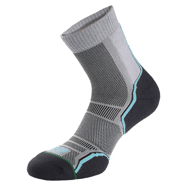 1000 Mile Women's Trail Running SocksExperience ultimate comfort and support with the 1000 Mile Trail Running Socks. Designed for off-road running, these socks cater to the challenges presented by varying weather and terrains. Crafted with a carefully chosen Merino wool blend, they offer a luxuriously soft feel while minimizing friction. The moisture-wicking properties of the merino wool help keep your feet cool and dry, aided by its quick-drying nature. The natural anti-bacterial qualities of the wool keep your feet fresh during long distances. Our socks feature strategic padding for the toes, ball of the foot, and even extend to protect the Achilles tendon. Ventilation zones on the top of the foot promote airflow and breathability, ensuring lasting coolness. The flat toe seam prevents irritation and potential friction from bulky seams. These running socks are made with 53% polyamide, 24% wool, 22% acrylic, 1% elastane. Available in ladies sizes: Small (3-5.5 UK, EUR 36-38.5) and Medium (6-8.5 UK, EUR 39-42.5).Extra Product DetailsUltimate comfort and support for off-road running.Merino wool blend reduces friction, keeps feet comfortable.Moisture-wicking to keep feet cool and dry.Natural anti-bacterial qualities for freshness during long distances.Strategic padding for toe and Achilles tendon protection.Ventilation zones promote airflow and keep feet cool.Completely flat toe seam eliminates irritation.Durable material, available in various sizes for perfect fit.