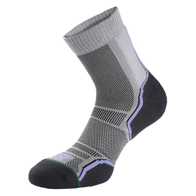 1000 Mile Women's Trail Running SocksExperience ultimate comfort and support with the 1000 Mile Trail Running Socks. Designed for off-road running, these socks cater to the challenges presented by varying weather and terrains. Crafted with a carefully chosen Merino wool blend, they offer a luxuriously soft feel while minimizing friction. The moisture-wicking properties of the merino wool help keep your feet cool and dry, aided by its quick-drying nature. The natural anti-bacterial qualities of the wool keep your feet fresh during long distances. Our socks feature strategic padding for the toes, ball of the foot, and even extend to protect the Achilles tendon. Ventilation zones on the top of the foot promote airflow and breathability, ensuring lasting coolness. The flat toe seam prevents irritation and potential friction from bulky seams. These running socks are made with 53% polyamide, 24% wool, 22% acrylic, 1% elastane. Available in ladies sizes: Small (3-5.5 UK, EUR 36-38.5) and Medium (6-8.5 UK, EUR 39-42.5).Extra Product DetailsUltimate comfort and support for off-road running.Merino wool blend reduces friction, keeps feet comfortable.Moisture-wicking to keep feet cool and dry.Natural anti-bacterial qualities for freshness during long distances.Strategic padding for toe and Achilles tendon protection.Ventilation zones promote airflow and keep feet cool.Completely flat toe seam eliminates irritation.Durable material, available in various sizes for perfect fit.