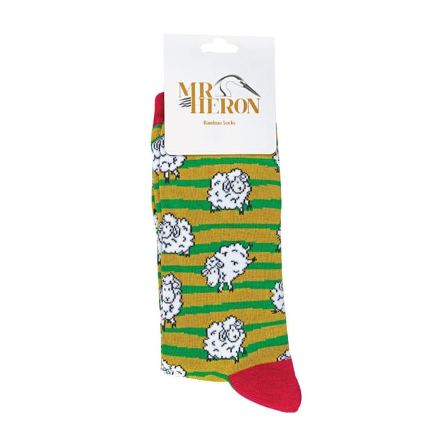 Mr Heron Bamboo Patterned Animal Socks: Miss Sparrow prides their products on the philosophy of making your feet feel fabulous all year round. Whether it's their chic and stylish products, they bring you unique, exciting and fashionable accessories, full of individuality to give you the confidence to be you. If you’re after great bamboo socks with very bright, funky and crazy colours then these bunch of Mr Heron Socks are perfect! With loads of patterns like spots, stripes, zig zags and more! You’ll be sure to find the perfect pair to jazz up your feet!. Their socks will keep your toes warm and make your loved ones smile on special occasions. They would even make a wonderful gift for yourself or a loved one. These socks are breathable, hypoallergenic antibacterial and super soft. There are many patterns available, we’re sure you’ll find something that’ll suit you. These range of socks are made from 54% Bamboo, 22% Cotton, 16% Polyester, 6% Nylon, 2% Elastane. They are men’s size 6-11 UK. Machine washable under 40. Do not dry clean. Do not iron. Do not bleach. Extra Product Details: Men’s Mr Heron Socks Novelty Bamboo Socks A Great Gift Bamboo Rich Fibres 4 Funky Patterns Super Soft & Breathable Hypoallergenic Antibacterial Machine Washable Under 40