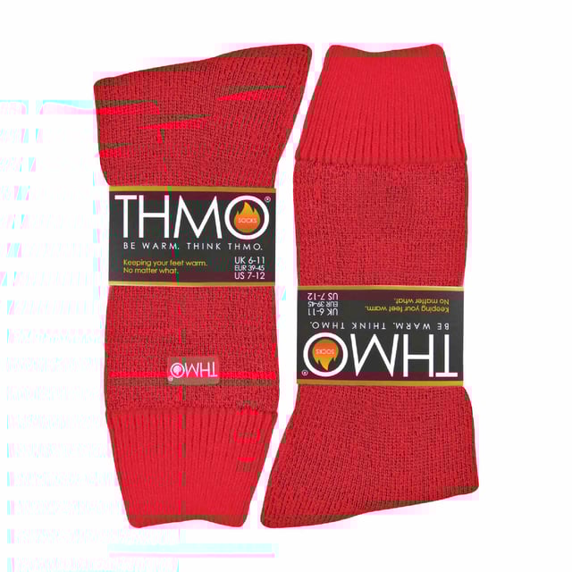 Mens THMO Slipper Socks: THMO thermal slipper socks have been made with a heavy bulk acrylic yarn with extreme thermal qualities. They have been double brushed on the inside to maximise warmth by trapping warm air and keeping it close to your feet. This brushing also softens the inside of the sock making it a great choice for indoor relaxing. These thermal socks also feel like they are seamless with a neat hand-linked toe. The ribbed welt at the top of the sock has been designed to rest to the natural contours of your legs. This wide soft top provides all day comfort and will reduce the chances of nasty constriction rings developing around your legs. The THMO badge is also heat transferred onto the side of the sock. This is the THMO slipper version for the thermal socks. An anti slip grip has been designed onto the foot of the sock in order to prevent you from slipping on surfaces such as hard wooden floors or kitchen tiles. These men's THMO thermal slipper socks are available in 2 colours including black and navy, the grip is a white dotted design. They are a size 6-11 and they are made from 93% Acrylic, 6% Polyamide, 1% Elastane. They are also safely machine washable. Extra Product Details: - THMO - Slipper Socks - Double Brushed - Hand Linked Toe - Ribbed Welt - 1 Pair Pack - 2 Colours to choose between - 6-11 - 93% Acrylic, 6% Polyamide, 1% Elastane
