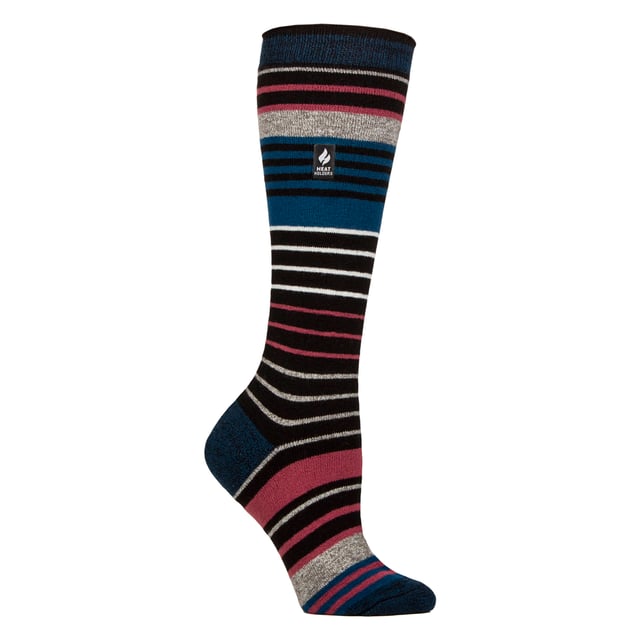 Ladies Heat Holders Ultra Lite Ski Socks: When thinking of the best gear for your skiing holiday, practicality and comfort must be a top priority. That's why these Heat Holders Ultra Lite Ski Socks are a perfect choice if you want to keep yourself protected and warm but able to fit your sock into your boots properly!. These ultra lite socks are perfect for tighter fitting shoes, meaning they make great dress socks in the winter months, fitting in any sort of shoe and providing Heat Holders known warmth with a 1.0 Tog rating. Main Features Heat Holders Yarn - Our advanced Japanese designed thermal yarn provides high performance insulation against cold, with superior moisture breathing abilities and softness. Heat Holders Loops - Our Innovative knitting technology produces our unique, short looped cushion pile to hold in more warm air, increasing the TOG rating. Heat Holders Brushing - Our expert brushing process maximises the amount of warm. TOG Rating - These socks are scientifically tested to be 3X Warmer than a basic cotton sock as well as not being as thick and bulky as the original Heat Holders Sock, with a TOG rating of 1.04. Extra Product Details: Heat Holders Ultra Lite Ski Socks Less bulky Than Original Heat Holders 1.04 Tog Rating 3X Warmer Than A Basic Cotton Sock Size 4-8 UK Reinforced Heel 6 Styles Available 89% Acrylic, 10% Polyamide, 1% Elastane Machine Washable