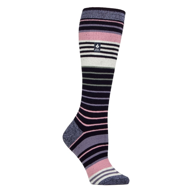 Ladies Heat Holders Ultra Lite Ski Socks: When thinking of the best gear for your skiing holiday, practicality and comfort must be a top priority. That's why these Heat Holders Ultra Lite Ski Socks are a perfect choice if you want to keep yourself protected and warm but able to fit your sock into your boots properly!. These ultra lite socks are perfect for tighter fitting shoes, meaning they make great dress socks in the winter months, fitting in any sort of shoe and providing Heat Holders known warmth with a 1.0 Tog rating. Main Features Heat Holders Yarn - Our advanced Japanese designed thermal yarn provides high performance insulation against cold, with superior moisture breathing abilities and softness. Heat Holders Loops - Our Innovative knitting technology produces our unique, short looped cushion pile to hold in more warm air, increasing the TOG rating. Heat Holders Brushing - Our expert brushing process maximises the amount of warm. TOG Rating - These socks are scientifically tested to be 3X Warmer than a basic cotton sock as well as not being as thick and bulky as the original Heat Holders Sock, with a TOG rating of 1.04. Extra Product Details: Heat Holders Ultra Lite Ski Socks Less bulky Than Original Heat Holders 1.04 Tog Rating 3X Warmer Than A Basic Cotton Sock Size 4-8 UK Reinforced Heel 6 Styles Available 89% Acrylic, 10% Polyamide, 1% Elastane Machine Washable