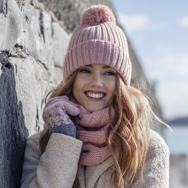 Gorro con pompón estilo Arden para mujer: Como el original Heat Holders pero con un estilo moderno, este gorro estilo Arden, como el original, tiene como objetivo mantenerte calentita y abrigada a la vez que a la moda con su estilo y tejido contemporáneos. Estos gorros de mujer tienen un forro de felpa aislante, llamado Heatweaver, que es aún más eficaz para mantener el aire caliente que cualquier forro normal. Este forro está diseñado para ser suave y ofrecer un tacto lujoso a la vez que mantiene el aire caliente cerca de la piel, impidiendo que entre el aire frío. Todo ello está pensado para que estés calentito durante todo el invierno. Este gorro con pompón estilo Arden tiene un puño vuelto y un suave y esponjoso pompón en la parte superior. Este gorro tiene una construcción de punto acanalado para mantener el gorro seguro y más duradero. Estos gorros con pompón de estilo Arden de Heat Holders para mujer están disponibles en 5 colores, entre los que se incluyen el coral, el vaquero y el gris claro. Están hechos de 55% poliéster, 45% acrílico en el exterior del gorro y el forro está hecho de 100% poliéster. Vienen en talla única y son lavables a máquina. Detalles adicionales del producto: Heat Holders Heat Weaver Forro polar Arden Style Rib Construction Pom Pom Hat Turn Over Cuff Exterior: 55% poliéster, 45% acrílico Forro: 100% poliéster Lavable a máquina
